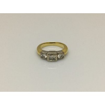 18ct 3 Stone Bezel Set Diamond Ring SOLD